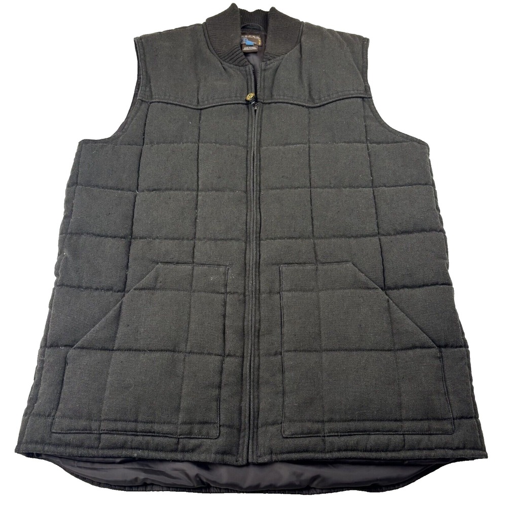 Roper Puffer Vest Women XL Gray Lined Down Outdoor Casual Pockets Full Zip